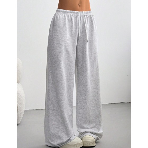 Women's Summer Simple Front Tie Loose Sweatpants, Casual Daily Wear, Graduation, Teacher For Women, Back To School Lounge Work Gray