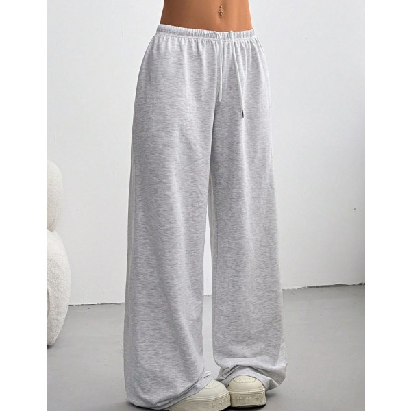 Women's Summer Simple Front Tie Loose Sweatpants, Casual Daily Wear, Graduation, Teacher For Women, Back To School Lounge Work Gray