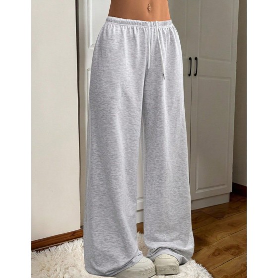 Women's Summer Simple Front Tie Loose Sweatpants, Casual Daily Wear, Graduation, Teacher For Women, Back To School Lounge Work Gray