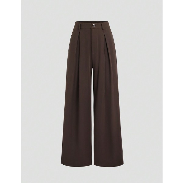Women's Retro Elegant Jacquard Crimp Pleated Wide-Leg Pants, Autumn/Winter Fall Cloth For Women