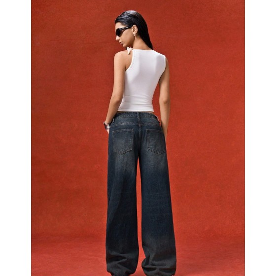 Women s Straight Leg Loose Casual Jeans Autumn Streetwear Occasion Minimalism Pockets Jeans Versatile Western Wear Summer