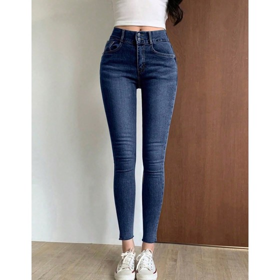Women s Pocket Skinny Casual Versatile Denim Jeans High Waisted Jeans