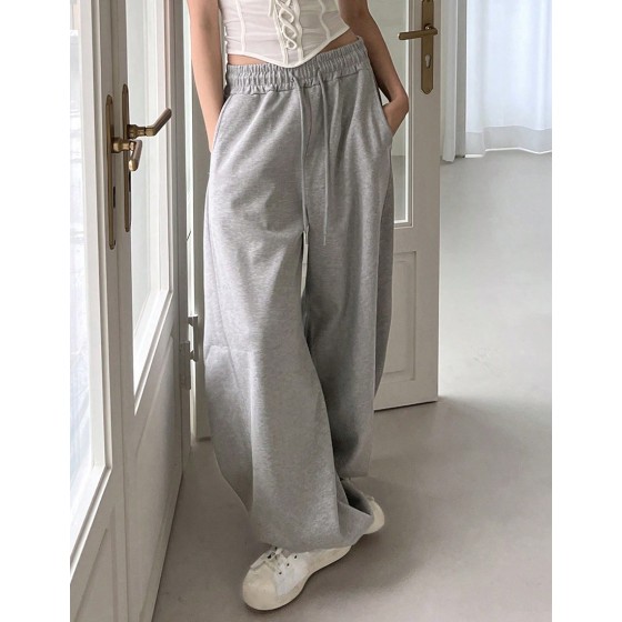 Drawstring Waist Wide Leg Sweatpants Fall Winter Women Joggers