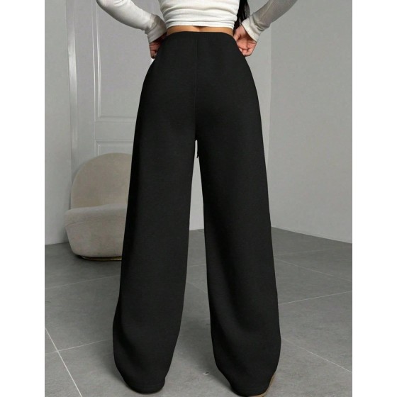 Women s Solid Color Front Tie Simple Straight Leg Sweatpants Casual Daily Wear Graduation Teacher For Women Back To School