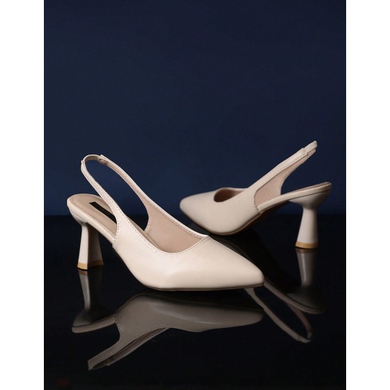 Black Closed Toe Pointed Toe High Heel Sandals Solid Color PU Patchwork Elastic Back Strap Thin Heel Design Luxurious And Fashionable Summer New Style Suitable For Daily Wear Travel Party Commute And