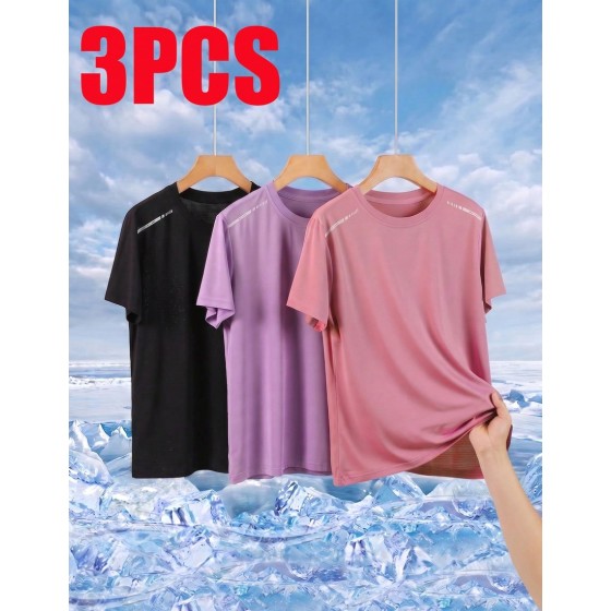 Women s Summer Quick Dry Short Sleeve 3 Pieces Set Suitable For Daily Casual Wear And Running Cycling Ball Sports And Fitness