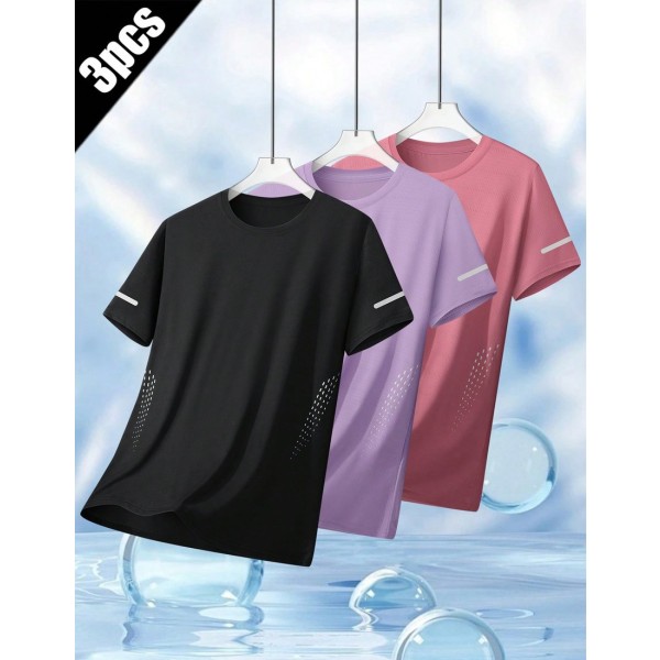 3pcs Women s Mesh Breathable Quick Dry Sports T Shirts Suitable For Sports Outdoor Activities And Travel Comfortable Fitted Athletic Wear