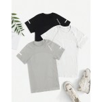 3pcs Letter Graphic Raglan Sleeve Sports Tee Gym Top