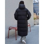 Zipper Front Hooded Padded Thick Pockets Coat Winter Women Padded Coat