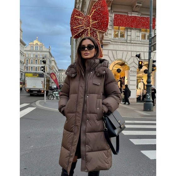 2025 Winter New Arrival Women s Mid Length Loose Hooded Thick Padded Coat Fashion Parka Long Sleeve Padded Coat