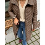 Women s Autumn Winter Long Coat Lightweight With Pockets Suitable For Casual Daily Comfortable Wear Brown