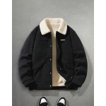 Men s Casual Minimalist Outdoor Long Sleeve Jacket Thermal Lined Thickened Jacket With Collar Suitable For Autumn Winter