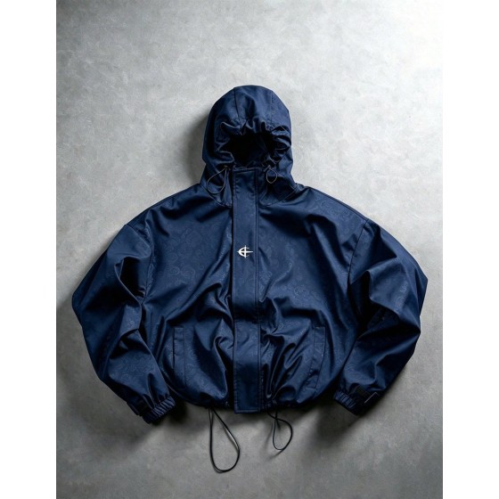 Men s Jacket Outerwear Navy Blue Autumn Street Wear Hiking Moon Print High Street Hip Hop Ins Style Petal Street Outing Date Husband Gift Y2k Casual