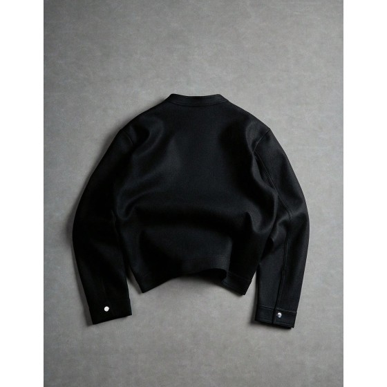 Men s Oblique Button Long Sleeve Jacket Asymmetrical Design Casual Recommended Gift For Husband Boyfriend Friend Black Cropped Men Fall