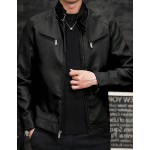Men s Autumn Outdoor Cycling Motorcycle Leather Jacket