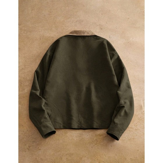 Men Casual Corduroy Collar Jacket for Everyday Wear and Vacation