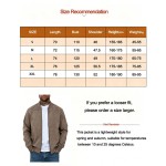 Men Solid Color Lightweight Suede Fleece Flight Jacket Full Zip Stand Collar Casual Outerwear
