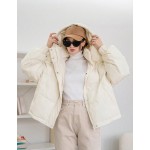 Women's Solid Color Long Sleeve Zipper Collar Casual Hooded Winter Jacket Women Coats