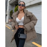 Women Casual Solid Color Hooded Padded Coat Winter Winter Women Clothes Padded Coat Women Jacket School