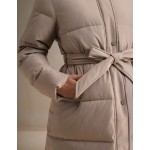 Women's Solid Color Long Sleeve Zip Up Hooded Padded Coat With Faux Fur Trim, Winter