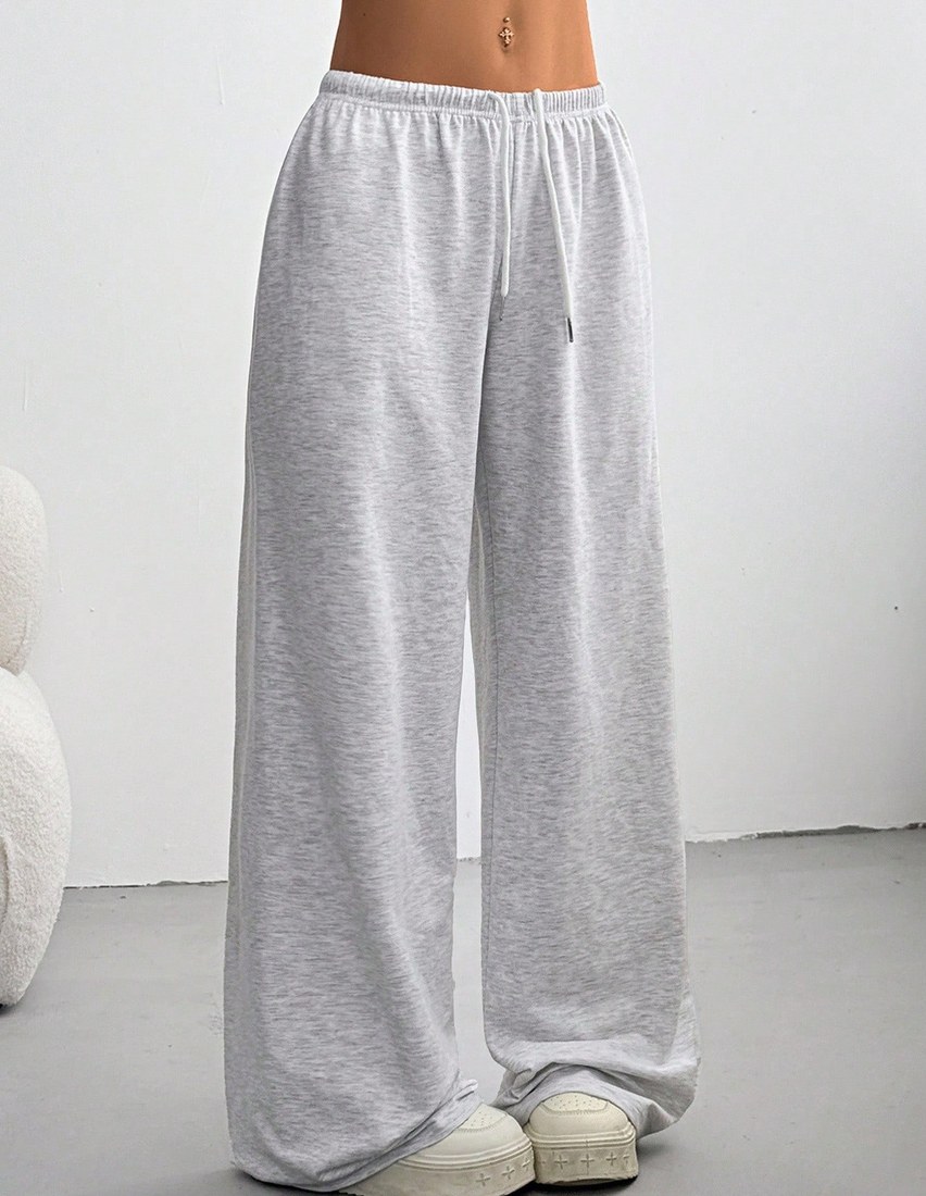 Women's Summer Simple Front Tie Loose Sweatpants, Casual Daily Wear, Graduation, Teacher For Women, Back To School Lounge Work Gray