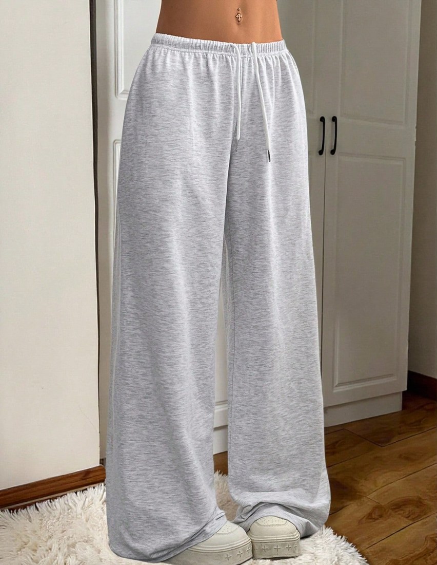 Women's Summer Simple Front Tie Loose Sweatpants, Casual Daily Wear, Graduation, Teacher For Women, Back To School Lounge Work Gray