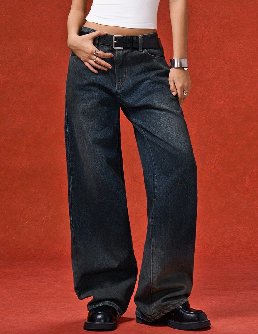 Women s Straight Leg Loose Casual Jeans Autumn Streetwear Occasion Minimalism Pockets Jeans Versatile Western Wear Summer