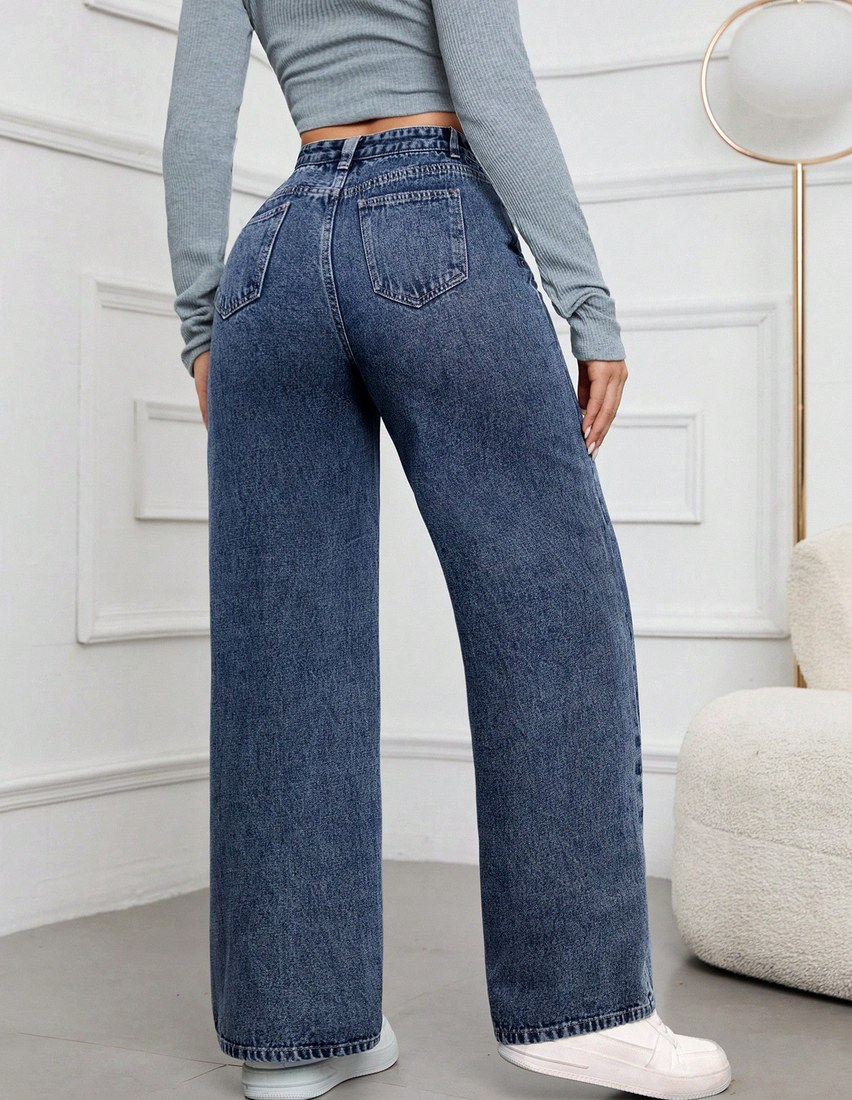 Women s Solid Color Casual Denim Jeans