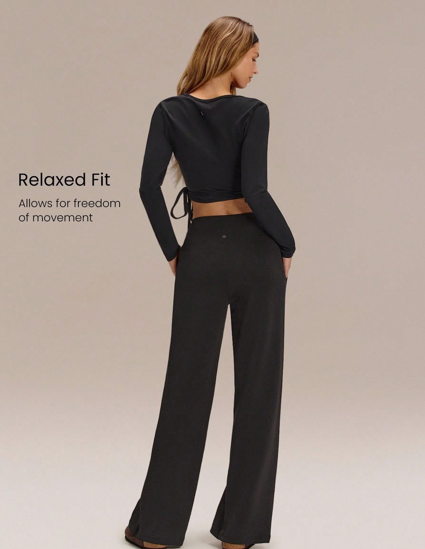 30 Regular SoftCalm Modal Silk Touch Wide Leg High Waist Lounge Pants With Side Pockets Daily Casual Spring Summer