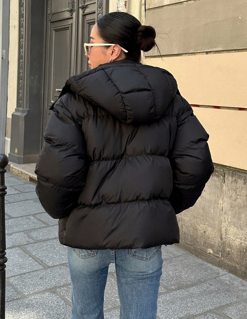 Women s Solid Color Zipper Collar Long Sleeve Hooded Casual Winter Jacket Women Coats