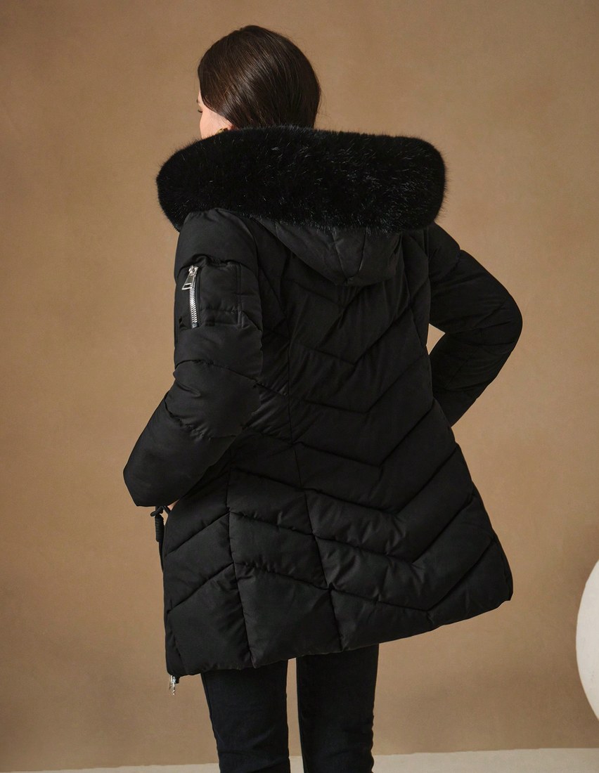 Women s Mid Length Minimalist Style Hooded Jacket