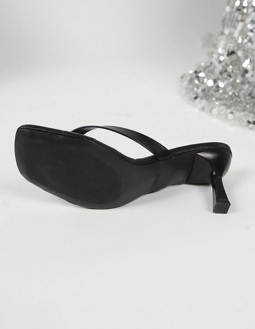 Multiple Strap Criss Cross Open Toe Square Toe Stiletto High Heel Mules Black High Heel Slides Comfortable White High Heels Kitten Heel Style Gold