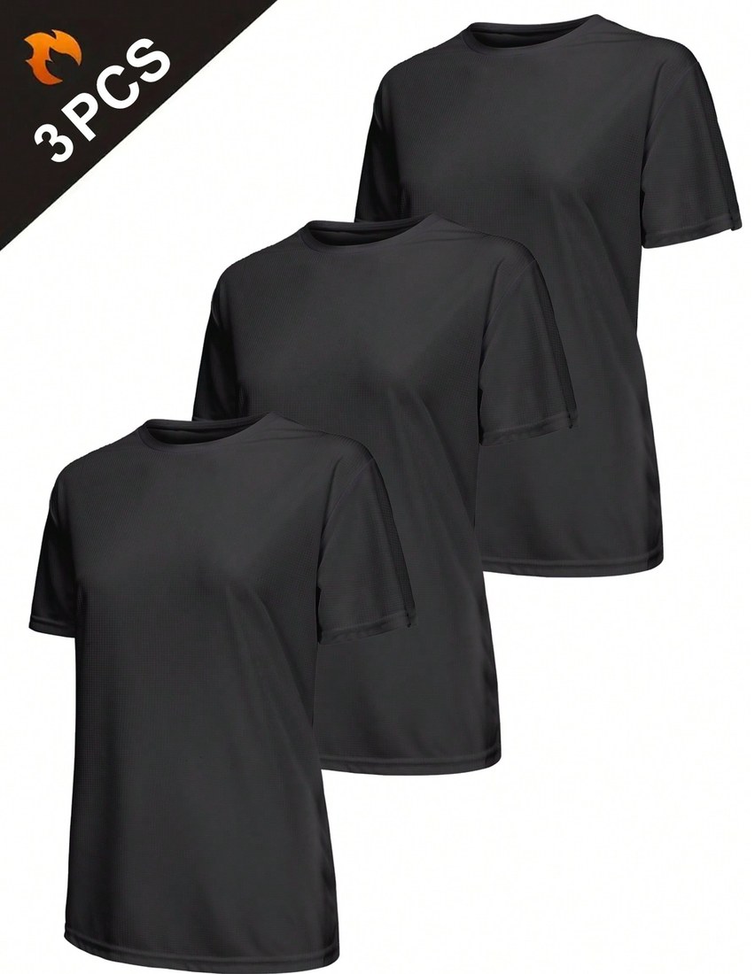 3pcs Women s Solid Color Lightweight Quick Dry Sports T Shirts Breathable And Comfortable Tops Suitable For Fitness Training Exercise Running Gym Basic Tees