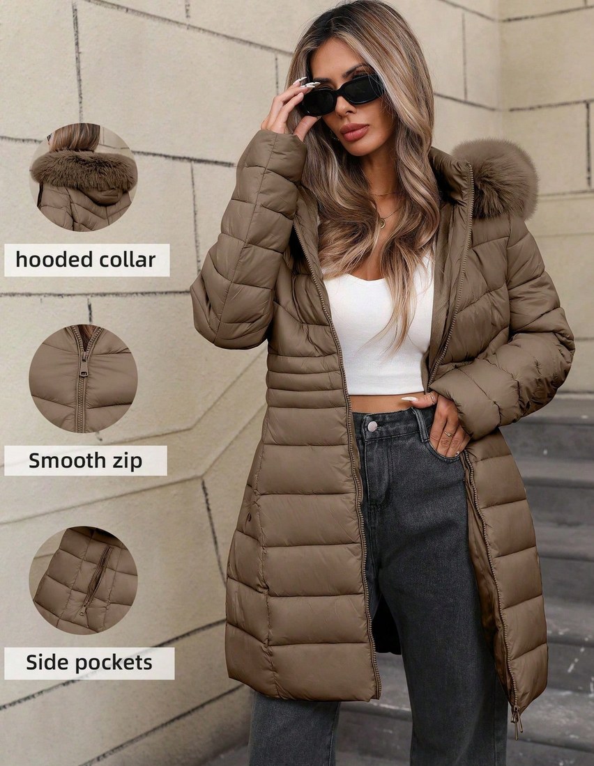 Women s Lightweight Down Jacket Hooded Multi Pocket Suitable For Layering And Casual Outdoor Wear In Autumn Winter