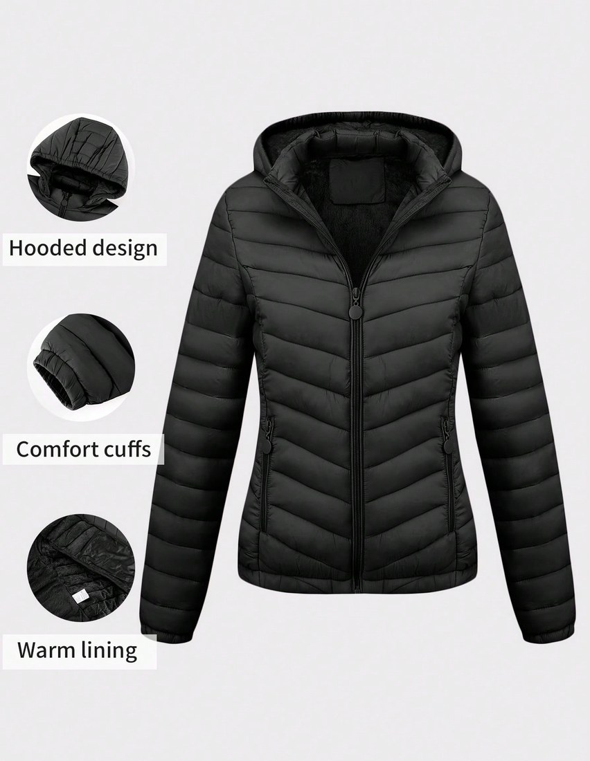 Women s Autumn Minimalist Hooded Cape Jacket No Zipper Design Practical Pockets Black Elegant Winter