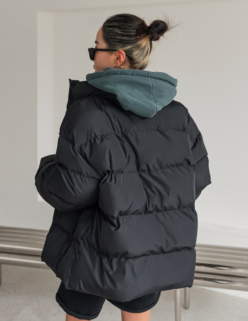 Women Plain Zip Up Collar Casual Winter Jacket Women Coats