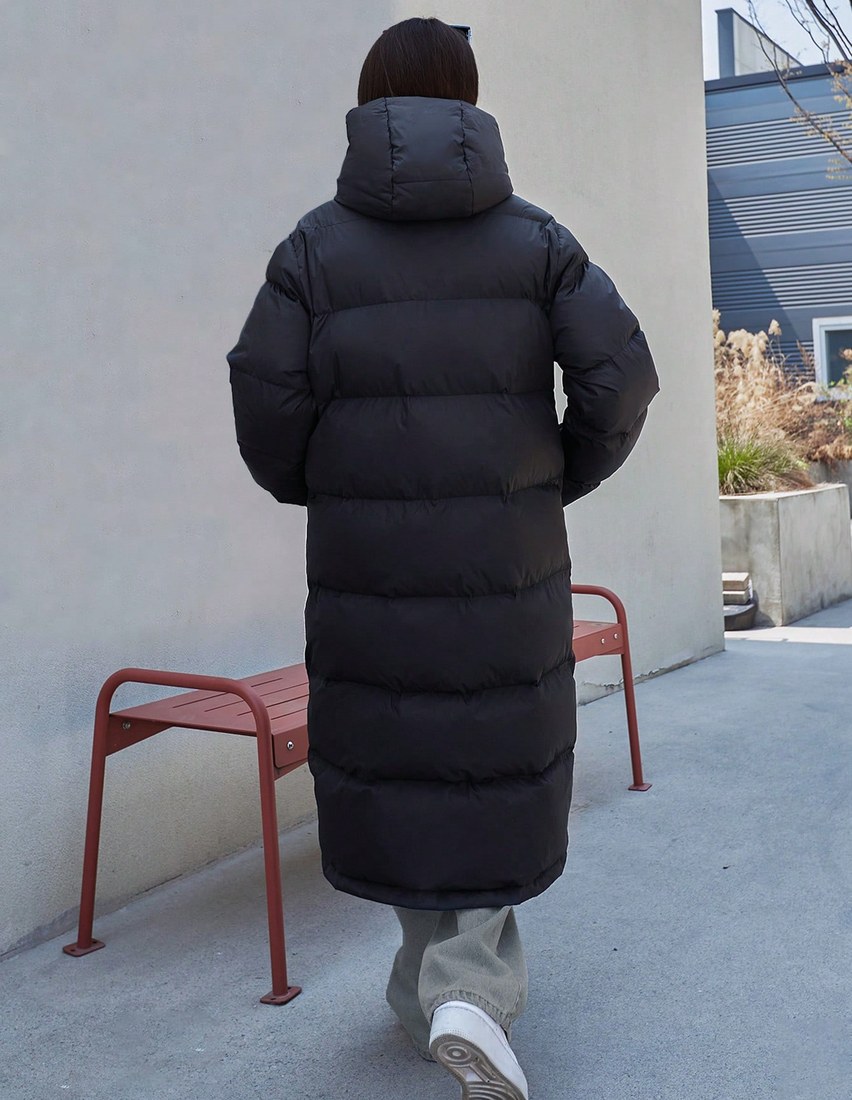 Zipper Front Hooded Padded Thick Pockets Coat Winter Women Padded Coat