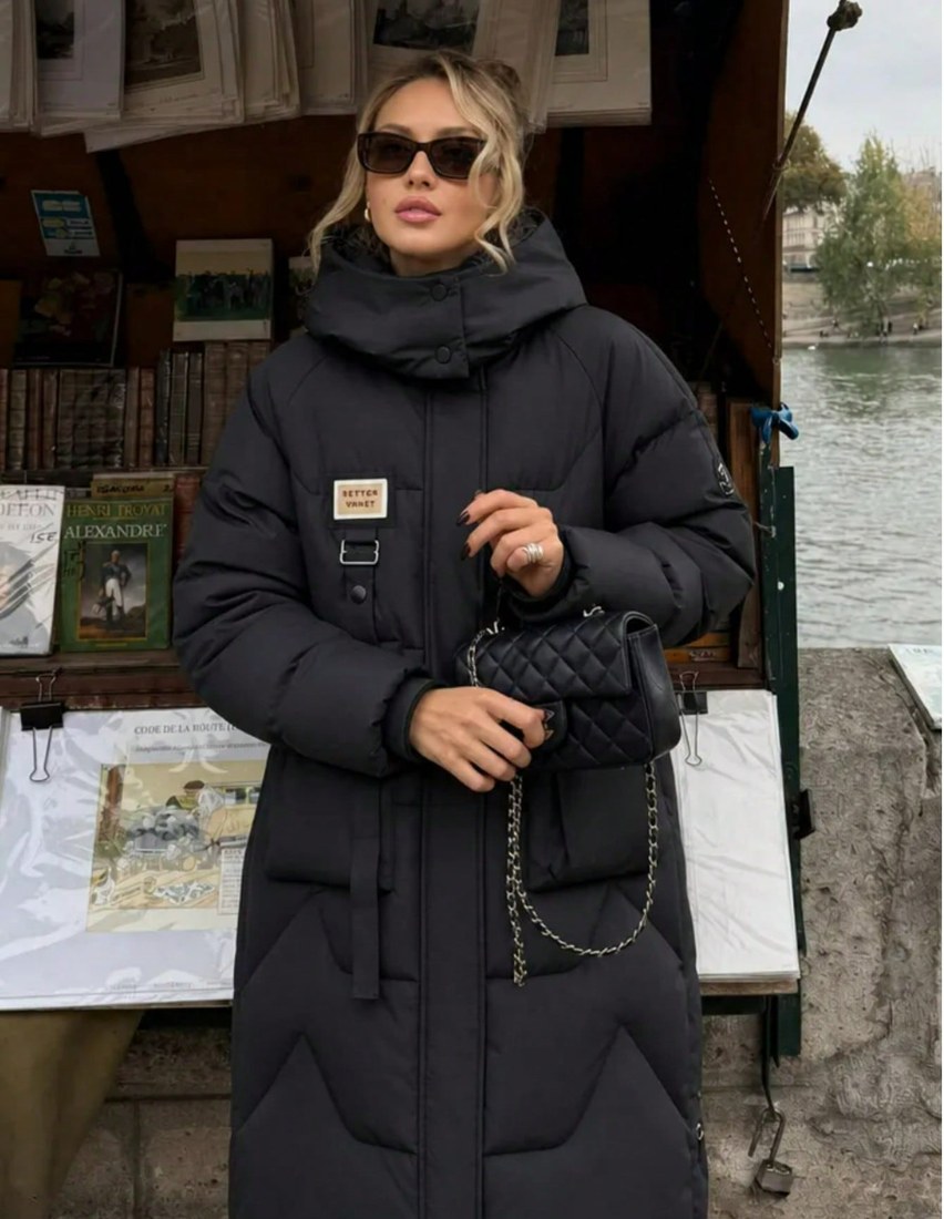 Women s Solid Color Hooded Long Sleeve Pocket Mid Length Thick Winter Coat Basic Winter Coat Countryside Style Christmas Women s Winter Black Elegant