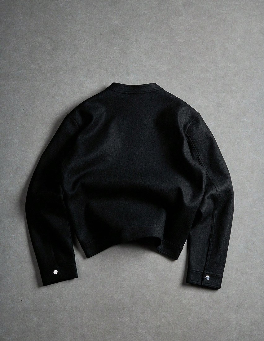 Men s Oblique Button Long Sleeve Jacket Asymmetrical Design Casual Recommended Gift For Husband Boyfriend Friend Black Cropped Men Fall