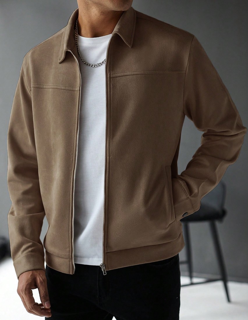 Men s Solid Color Raglan Sleeve Zip Up Casual Minimalist Design Jacket Men Zip Up Jacket Men Jackets Casual Cropped Men Jacket Men Summer Jacket
