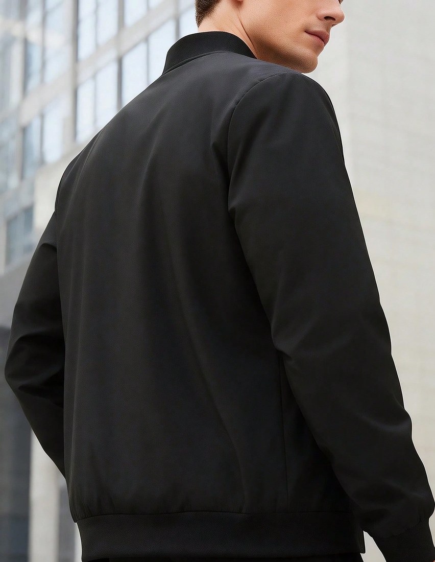 Men s Casual Solid Color Commuter Zip Up Jacket Jacket For Men