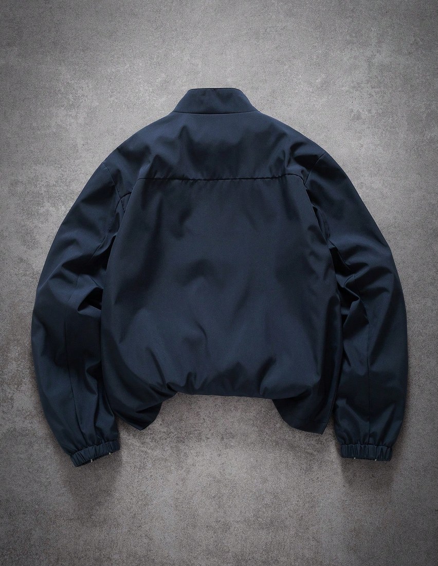 Men s Navy Blue Woven Fabric Long Sleeve Regular Length Jacket With Striped Detail