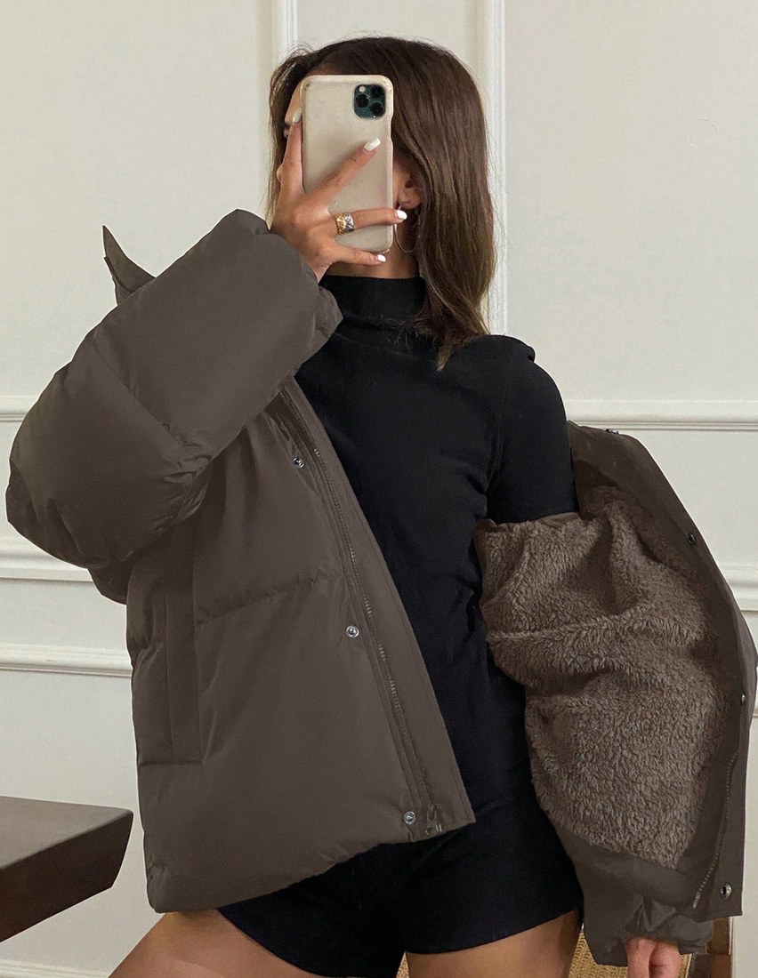 Women's Solid Color Pocket Thermal Lined Long Sleeve Padded Coat For Winter, Winter Women Clothes, Winter Coat Women Jacket